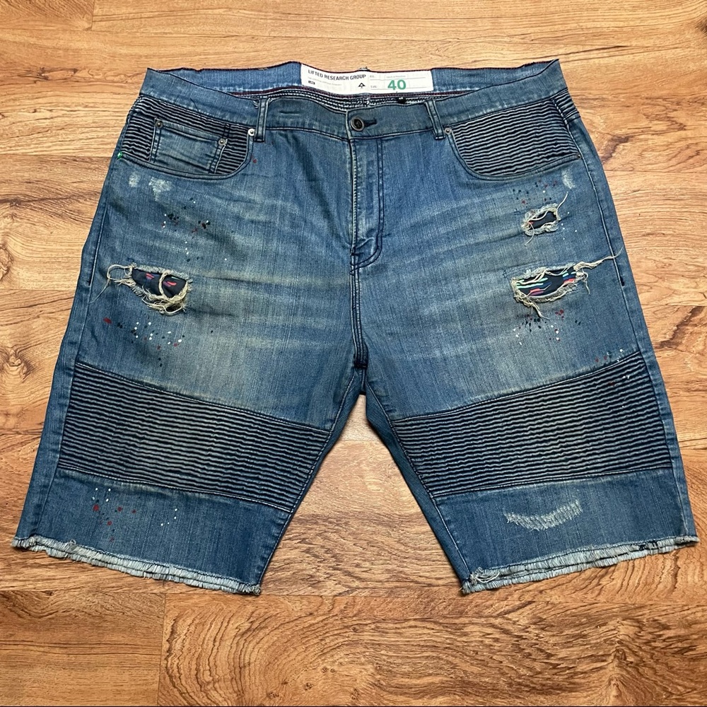 Lifted Research Group Rally Moto Shorts Men’s Size 40 Blue LRG Clothing
